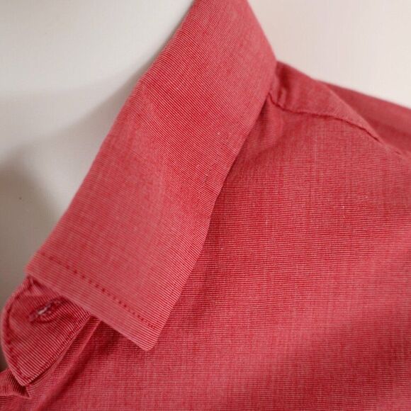 Express 1MX Pink Large 16 - 16.5‎ Exra Slim Micro Side Striped Dress Shirt - Picture 2 of 10